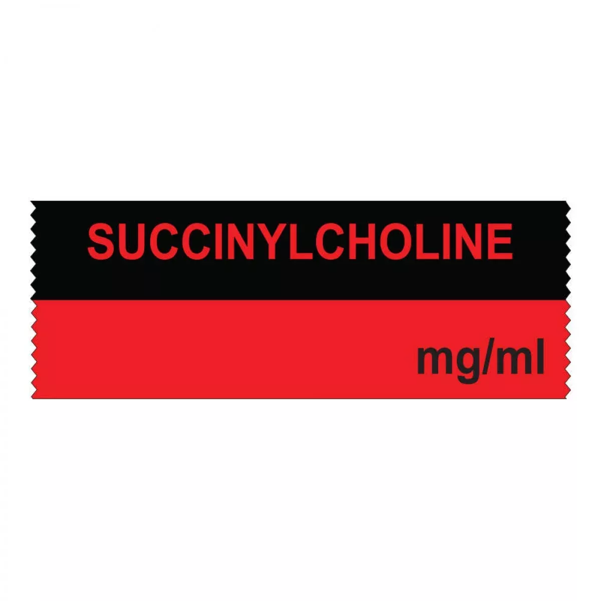 Anesthesia Tape (Removable) Succinylcholine 1/2" X 500" - 333 Imprints - Fl. Red And Black - 500 Inches Per Roll