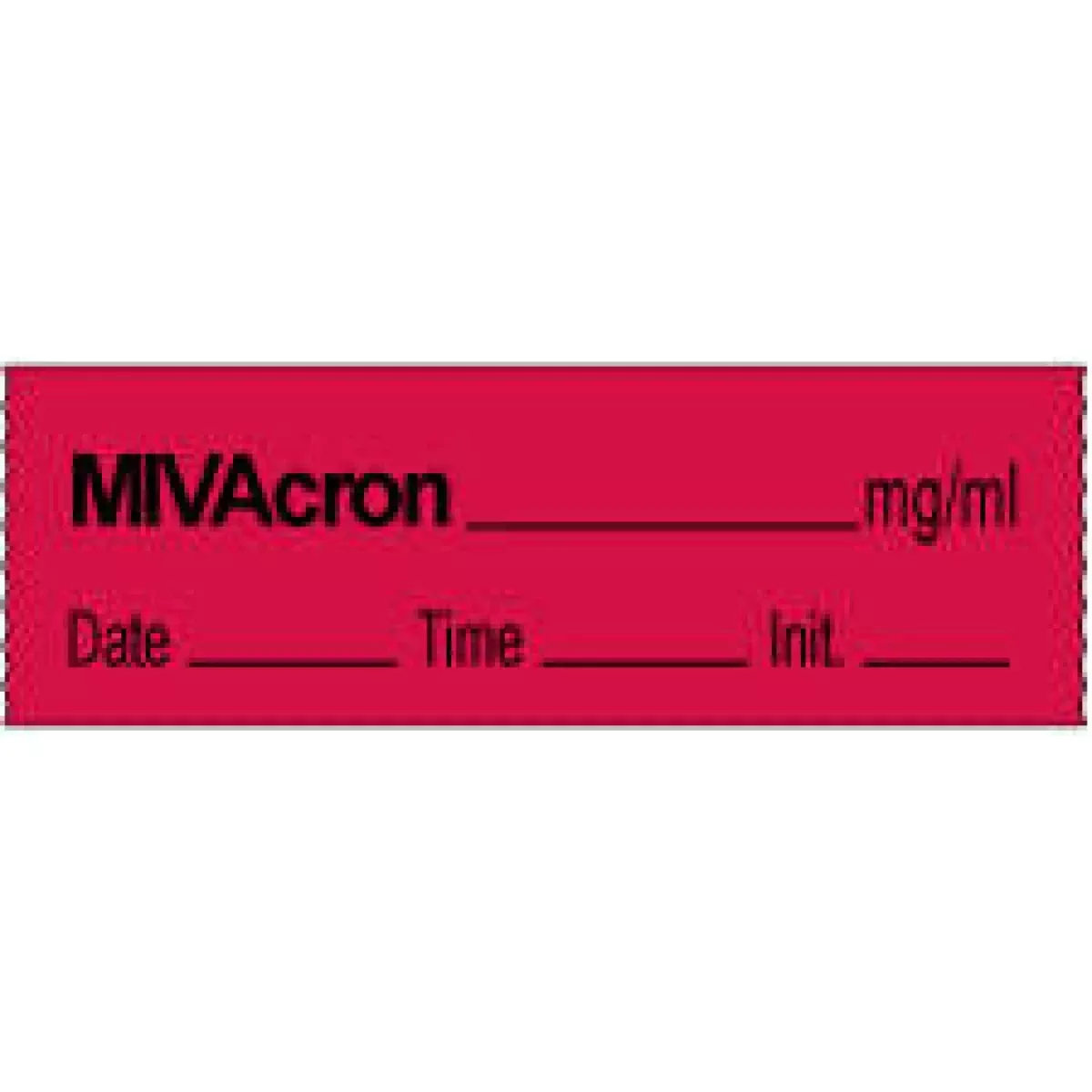 Anesthesia Tape With Date, Time & Initial Permanent Mivacron Mg/Ml 1/2" X 500" - 333 Imprints - Fluorescent Red - 500 Inches Per Roll
