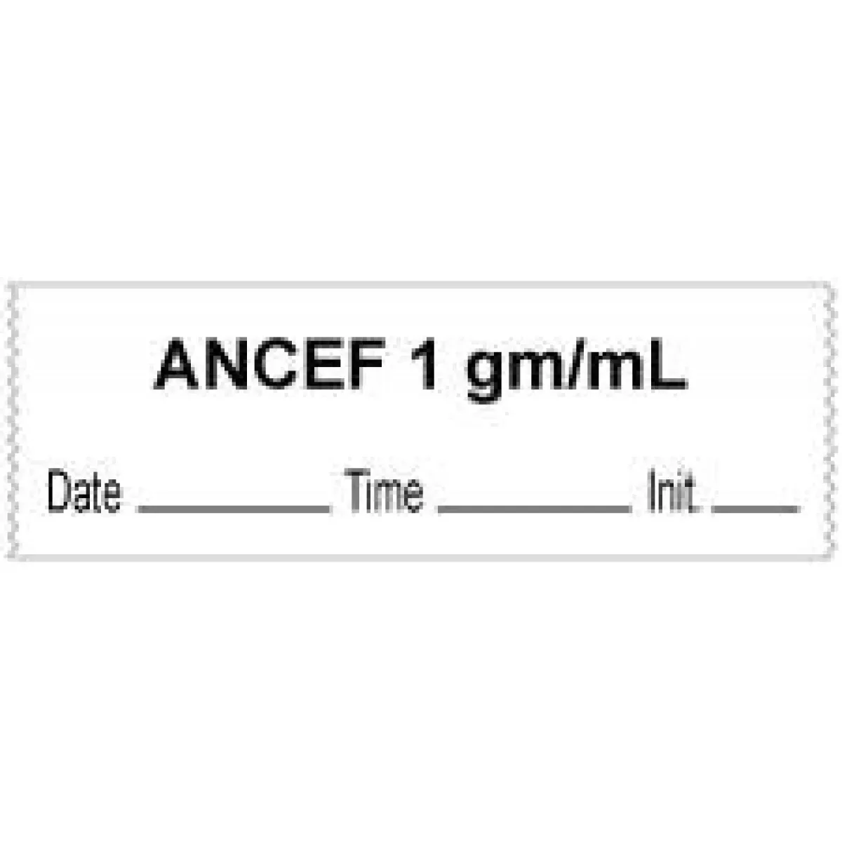 Anesthesia Tape With Date, Time & Initial (Removable) "Ancef 1 Gm/Ml" 1/2" X 500" White - 333 Imprints - 500 Inches Per Roll