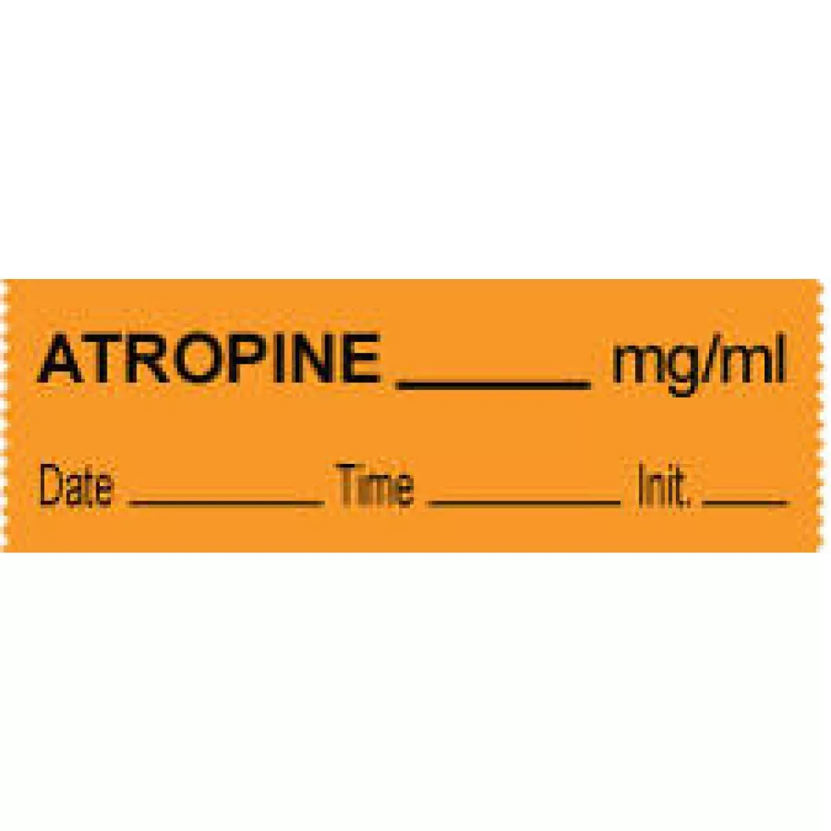 Anesthesia Tape With Date, Time & Initial (Removable) Atropine Mg/Ml 1/2" X 500" - 333 Imprints - Orange - 500 Inches Per Roll