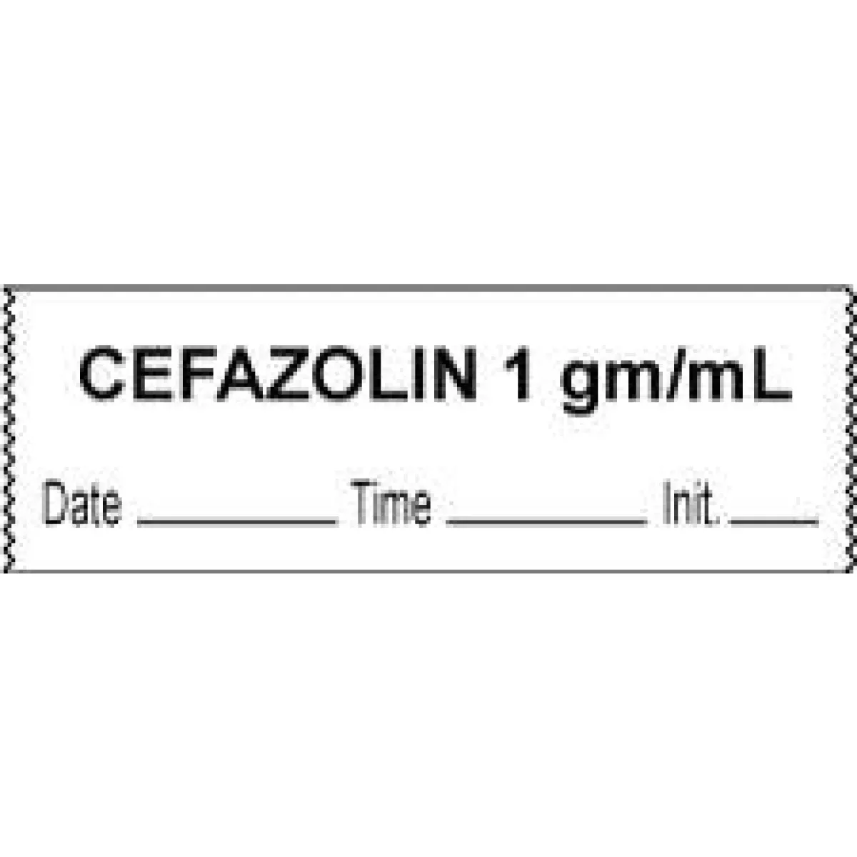 Anesthesia Tape With Date, Time & Initial (Removable) Cefazolin 1" Gm/Ml 1 Core 1/2" X 500" - 333 Imprints - White - 500 Inches Per Roll