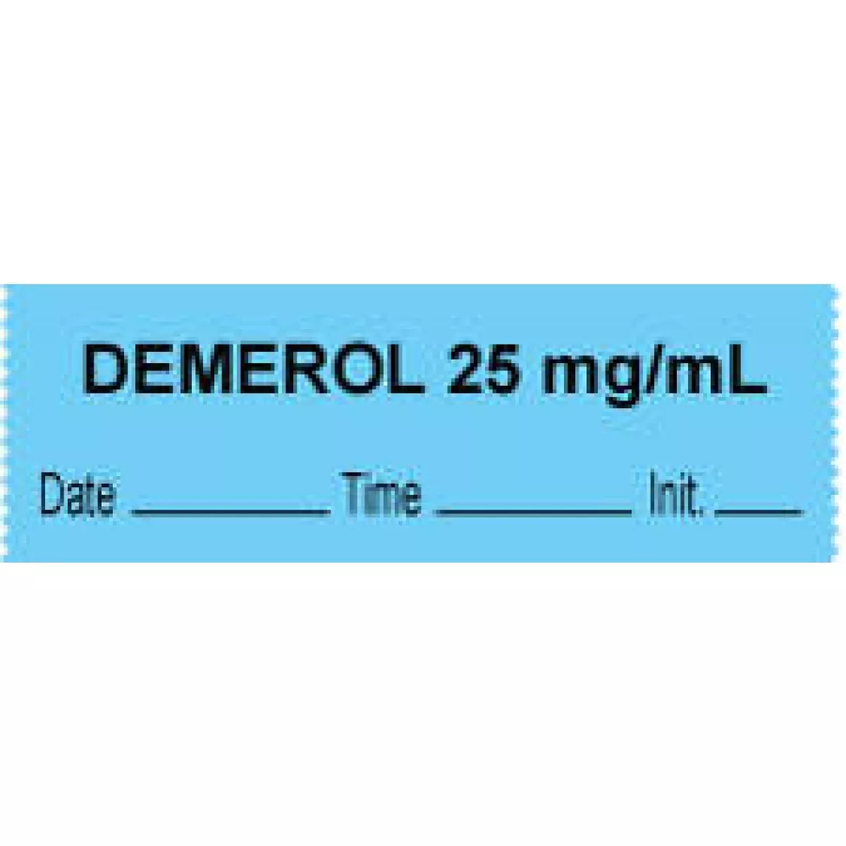 Anesthesia Tape With Date, Time & Initial (Removable) "Demerol 25 Mg/Ml" 1/2" X 500" Blue - 333 Imprints - 500 Inches Per Roll