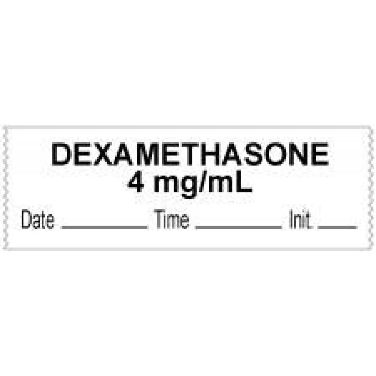 Anesthesia Tape With Date, Time & Initial (Removable) "Dexamethasone 4 Mg/Ml" 1/2" X 500" White - 333 Imprints - 500 Inches Per Roll