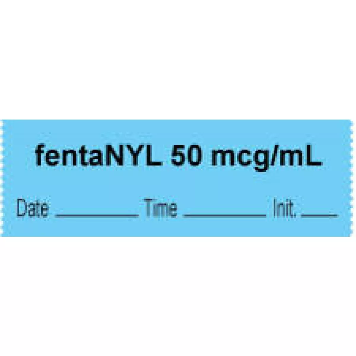 Anesthesia Tape With Date, Time & Initial (Removable) "Fentanyl 50 Mcg/Ml" 1/2" X 500" Blue - 333 Imprints - 500 Inches Per Roll