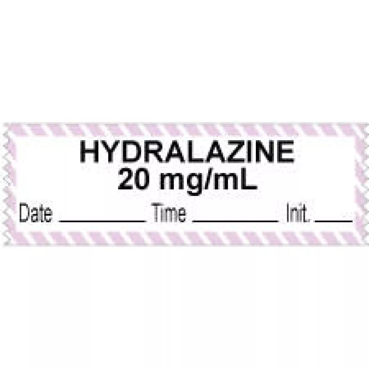 Anesthesia Tape With Date, Time & Initial (Removable) "Hydralazine 20 Mg/Ml" 1/2" X 500" White With Violet - 333 Imprints - 500 Inches Per Roll