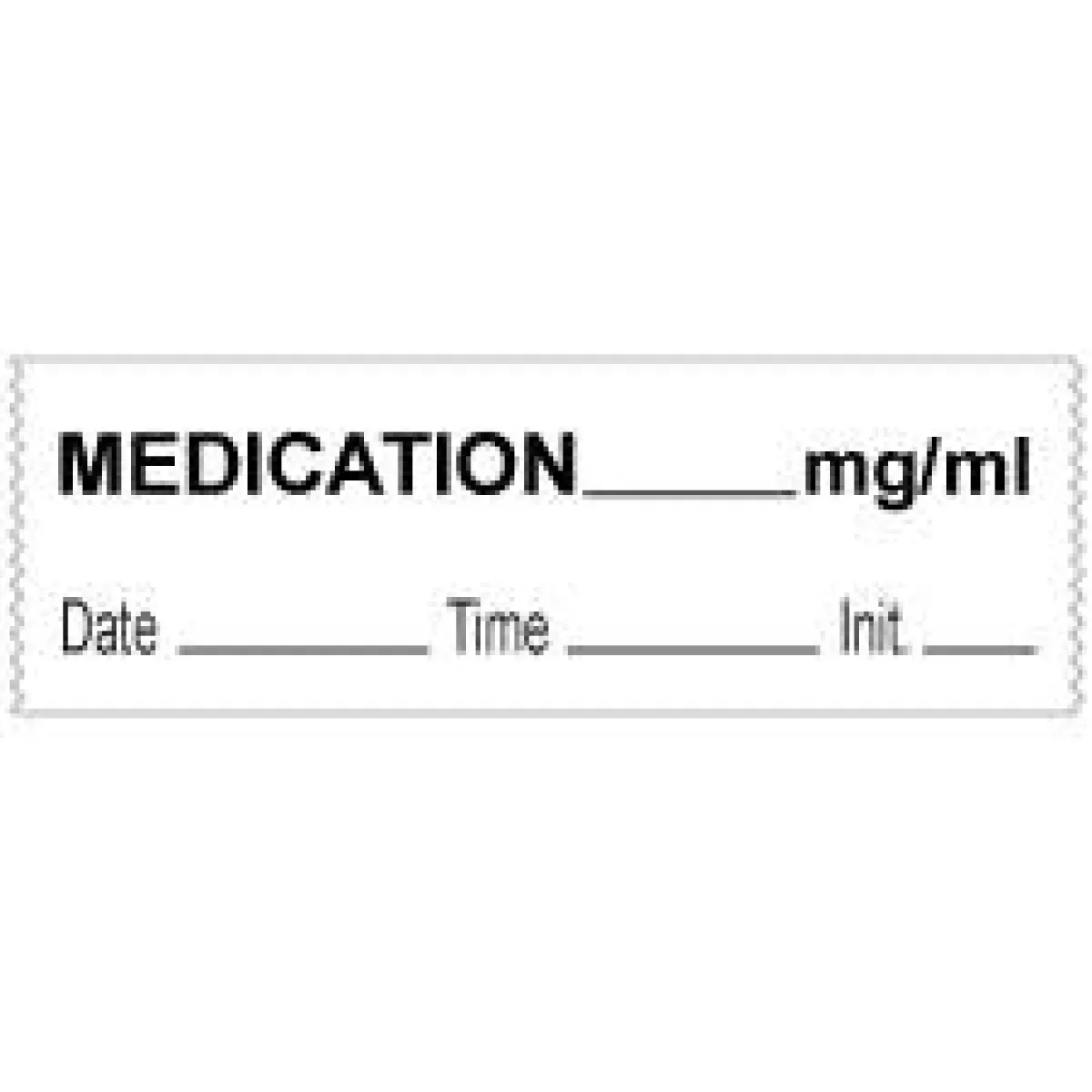 Anesthesia Tape With Date, Time & Initial (Removable) Medication Mg/Ml 1/2" X 500" - 333 Imprints - White - 500 Inches Per Roll