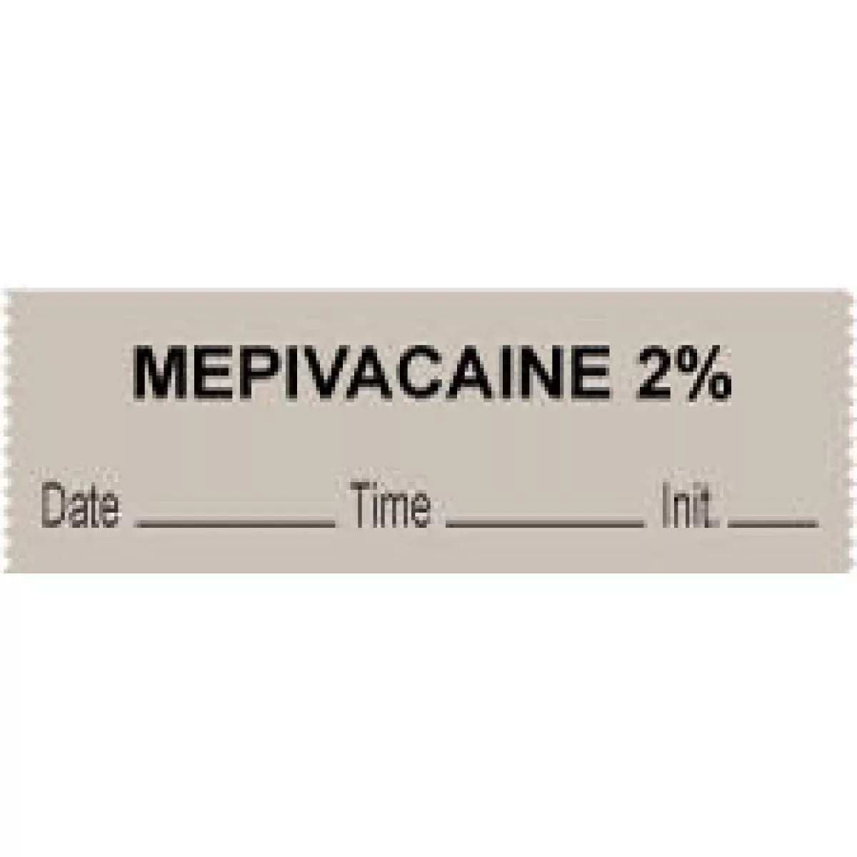 Anesthesia Tape With Date, Time & Initial (Removable) "Mepivacaine 2%" 1/2" X 500" Gray - 333 Imprints - 500 Inches Per Roll