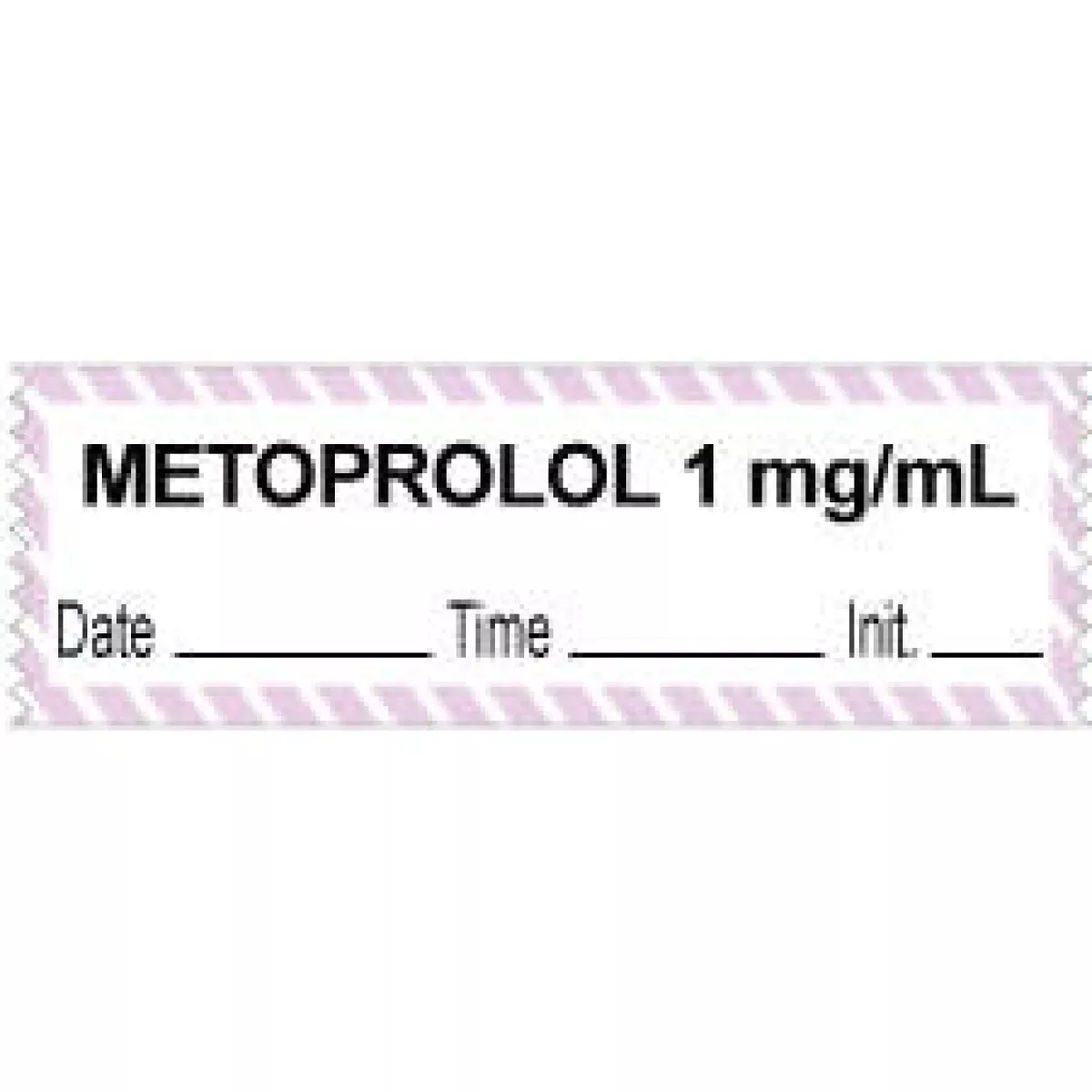 Anesthesia Tape With Date, Time & Initial (Removable) "Metoprolol 1 Mg/Ml" 1/2" X 500" White With Violet - 333 Imprints - 500 Inches Per Roll