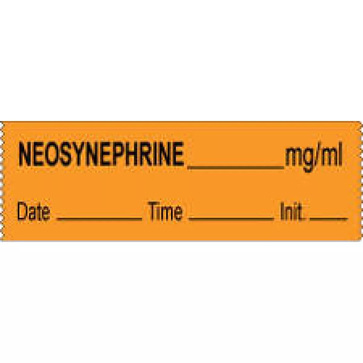Anesthesia Tape With Date, Time & Initial (Removable) Neosynephrine Mg/Ml 1/2" X 500" - 333 Imprints - Orange - 500 Inches Per Roll