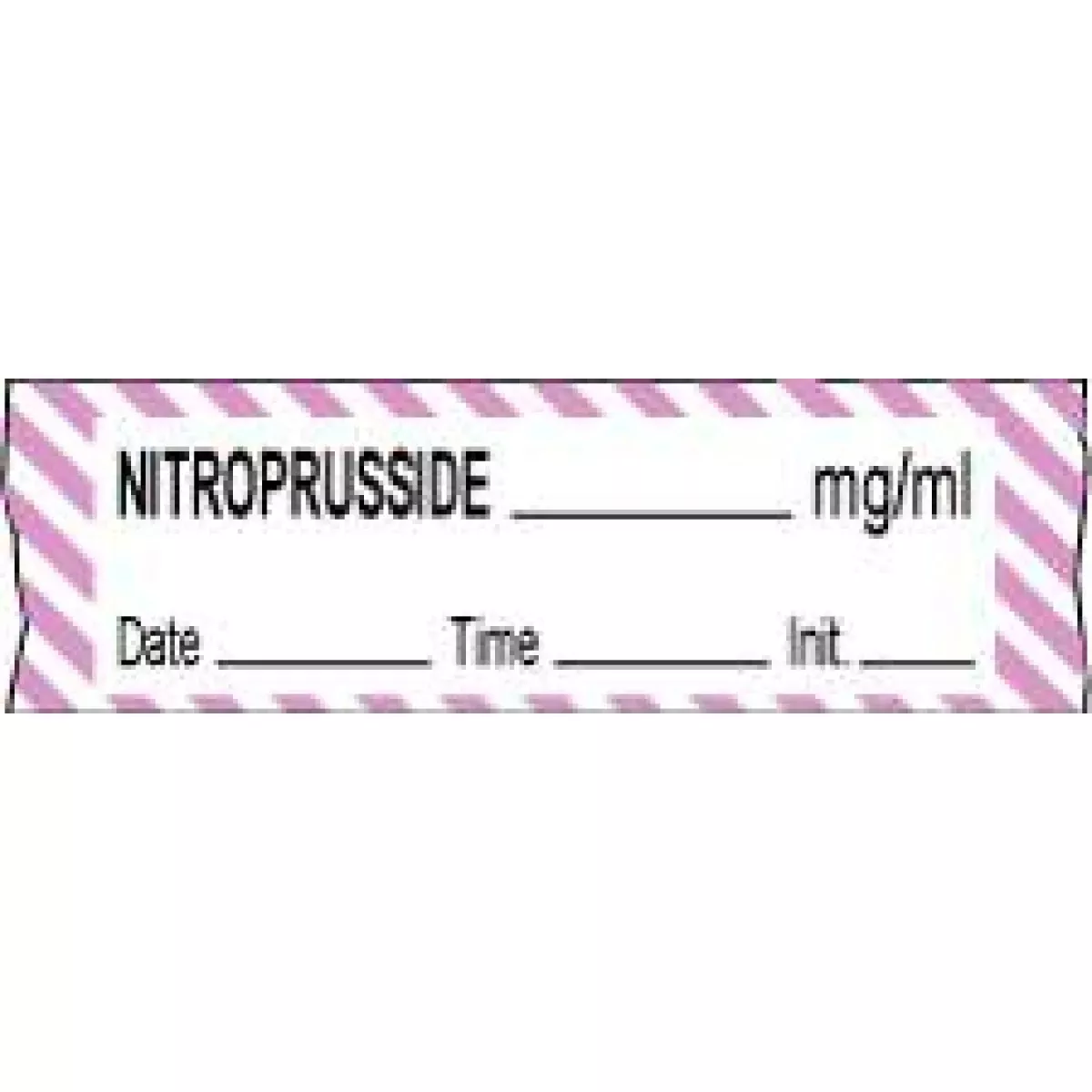 Anesthesia Tape With Date, Time & Initial (Removable) Nitroprusside Mg/Ml 1/2" X 500" - 333 Imprints - White With Violet - 500 Inches Per Roll