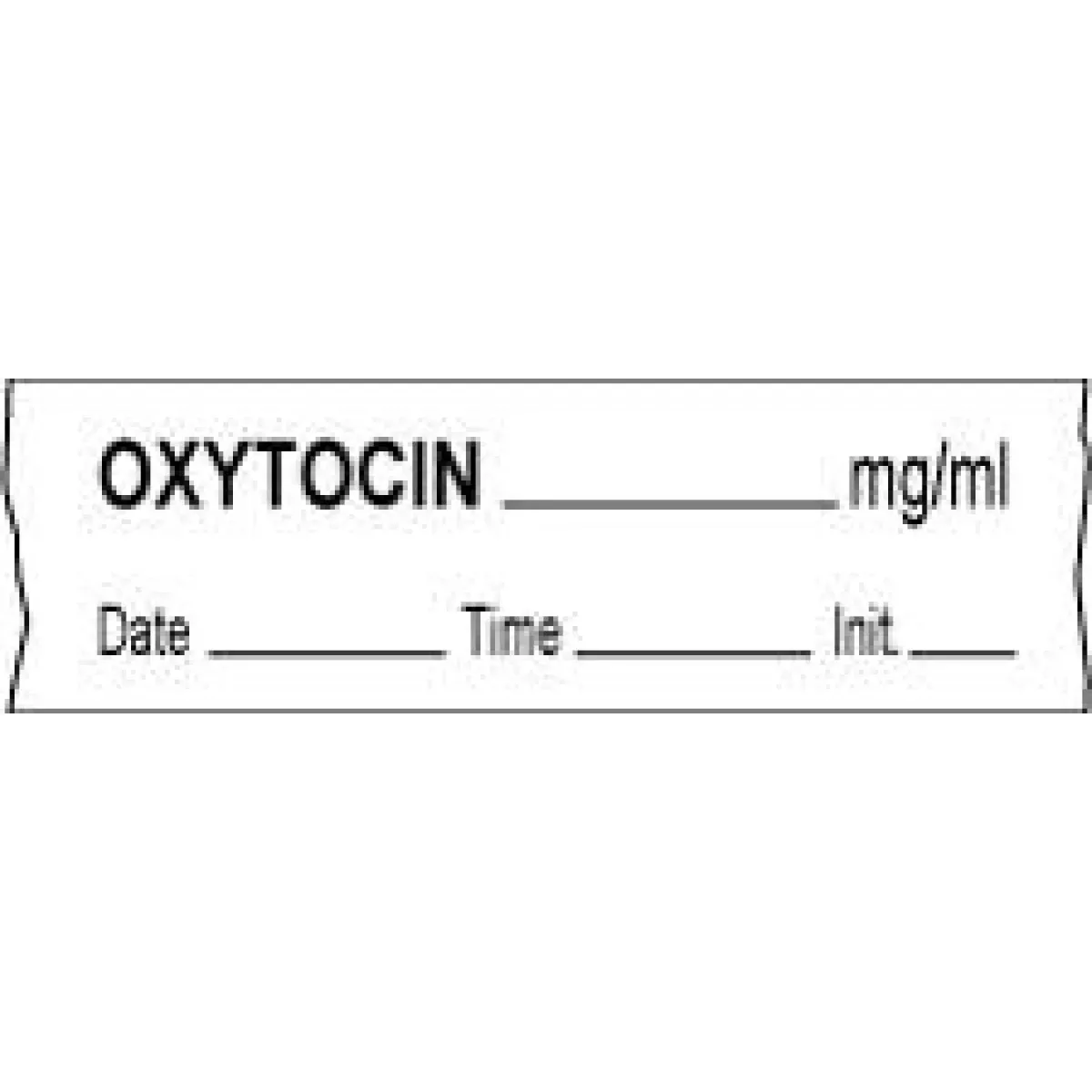 Anesthesia Tape With Date, Time & Initial (Removable) Oxytocin Mg/Ml 1/2" X 500" - 333 Imprints - White - 500 Inches Per Roll