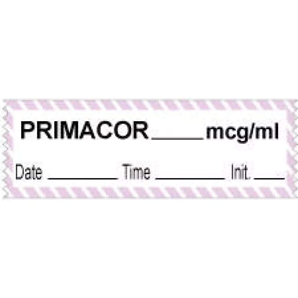 Anesthesia Tape With Date, Time & Initial (Removable) Prmacor Mcg/Ml 1/2" X 500" - 333 Imprints - White With Violet - 500 Inches Per Roll