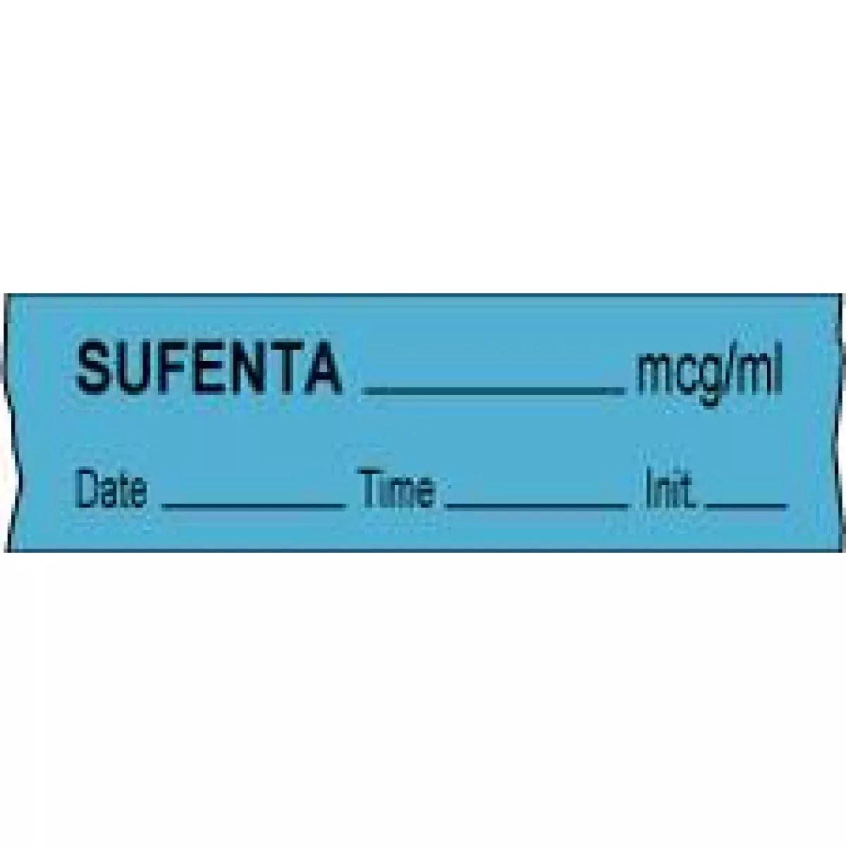 Anesthesia Tape With Date, Time & Initial (Removable) Sufenta Mcg/Ml 1/2" X 500" - 333 Imprints - Blue - 500 Inches Per Roll