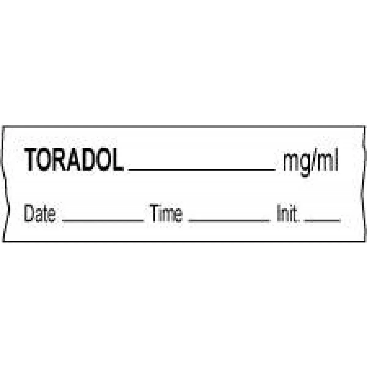 Anesthesia Tape With Date, Time & Initial (Removable) Toradol Mg/Ml 1/2" X 500" - 333 Imprints - White - 500 Inches Per Roll