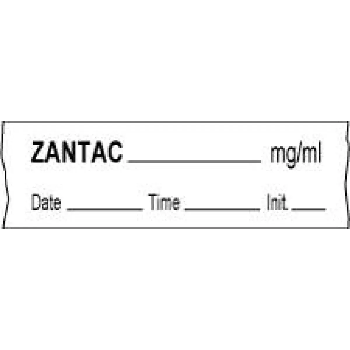 Anesthesia Tape With Date, Time & Initial (Removable) Zantac Mg/Ml 1/2" X 500" - 333 Imprints - White - 500 Inches Per Roll