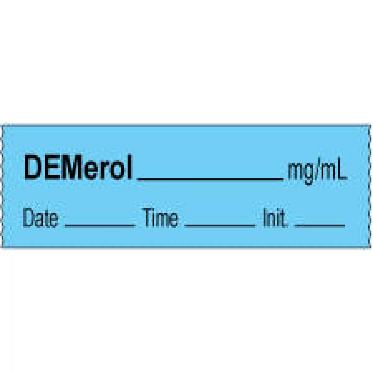 Anesthesia Tape With Date, Time & Initial | Tall-Man Lettering (Removable) Demerol Mg/Ml 1/2" X 500" - 333 Imprints - Blue - 500 Inches Per Roll