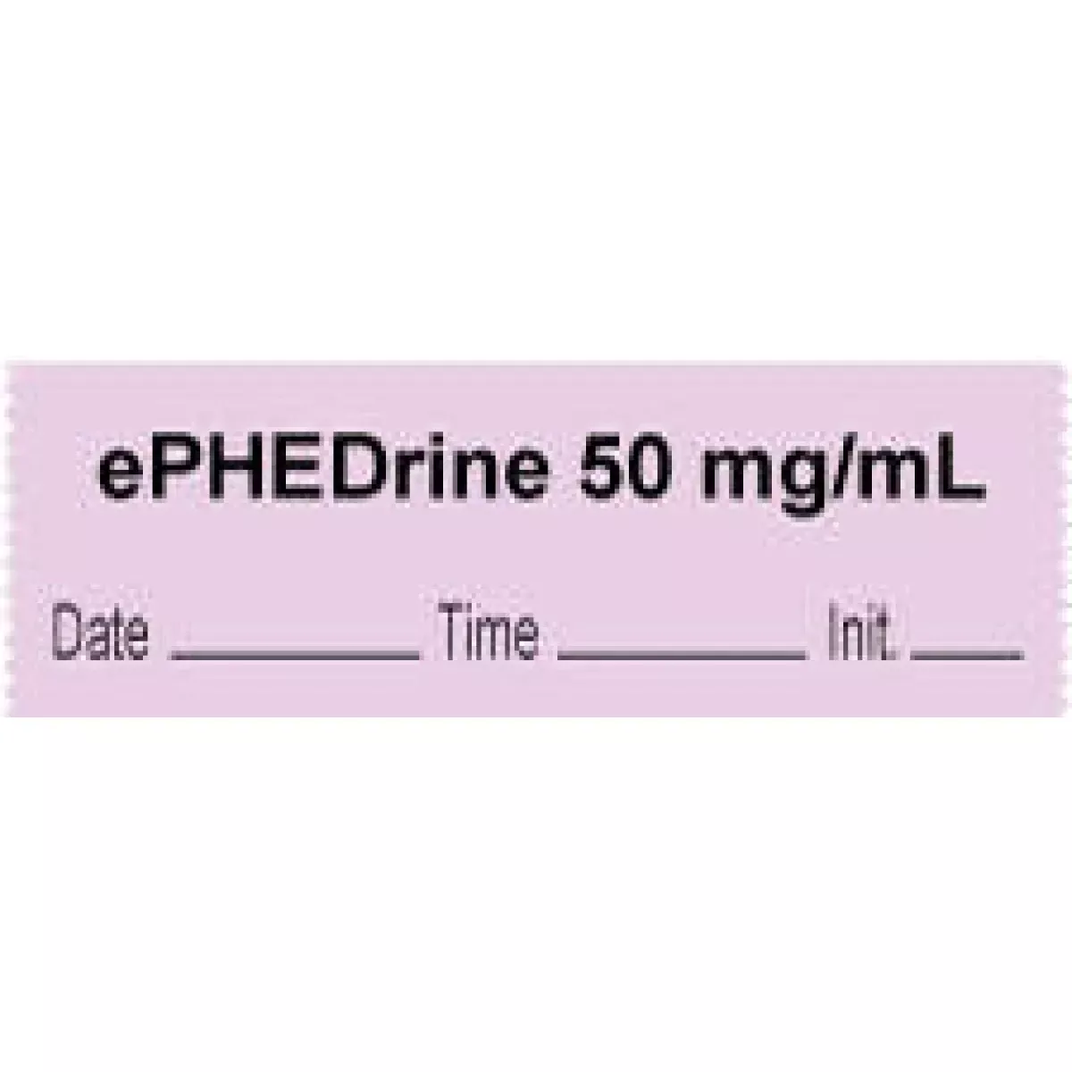 Anesthesia Tape With Date, Time & Initial - Tall - Man Lettering (Removable) "Ephedrine 50 Mg/Ml" 1/2" X 500" Violet - 333 Imprints - 500 Inches Per Roll