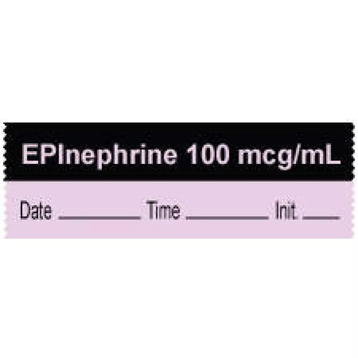 Anesthesia Tape With Date, Time & Initial | Tall-Man Lettering (Removable) "Epinephrine 1 Mcg/Ml" 1/2" X 500" Violet And Black - 333 Imprints - 500 Inches Per Roll
