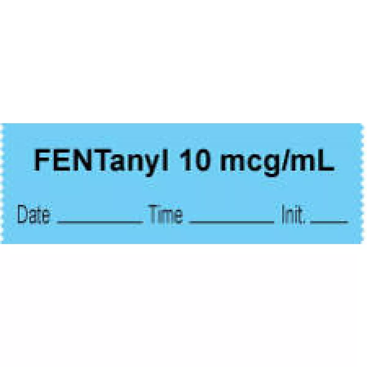 Anesthesia Tape With Date, Time & Initial | Tall-Man Lettering (Removable) "Fentanyl 10 Mcg/Ml" 1/2" X 500" Blue - 333 Imprints - 500 Inches Per Roll
