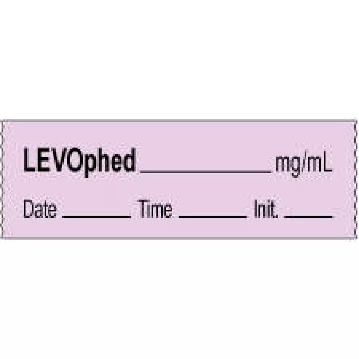 Anesthesia Tape With Date, Time & Initial | Tall-Man Lettering (Removable) Levophed Mg/Ml 1/2" X 500" - 333 Imprints - Violet - 500 Inches Per Roll
