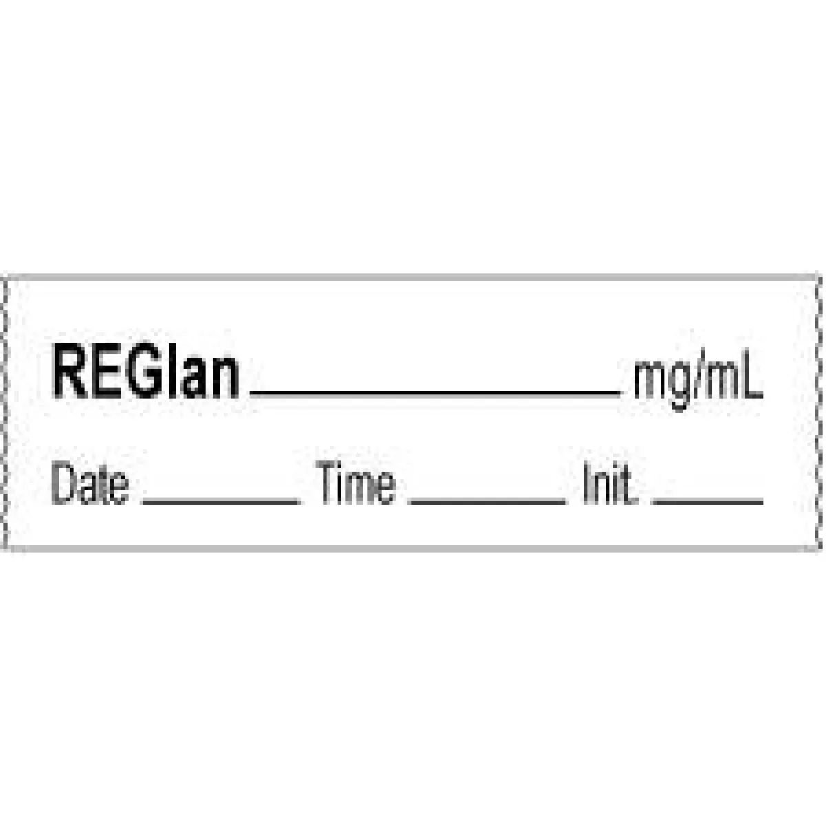 Anesthesia Tape With Date, Time & Initial | Tall-Man Lettering (Removable) Reglan Mg/Ml 1/2" X 500" - 333 Imprints - White - 500 Inches Per Roll