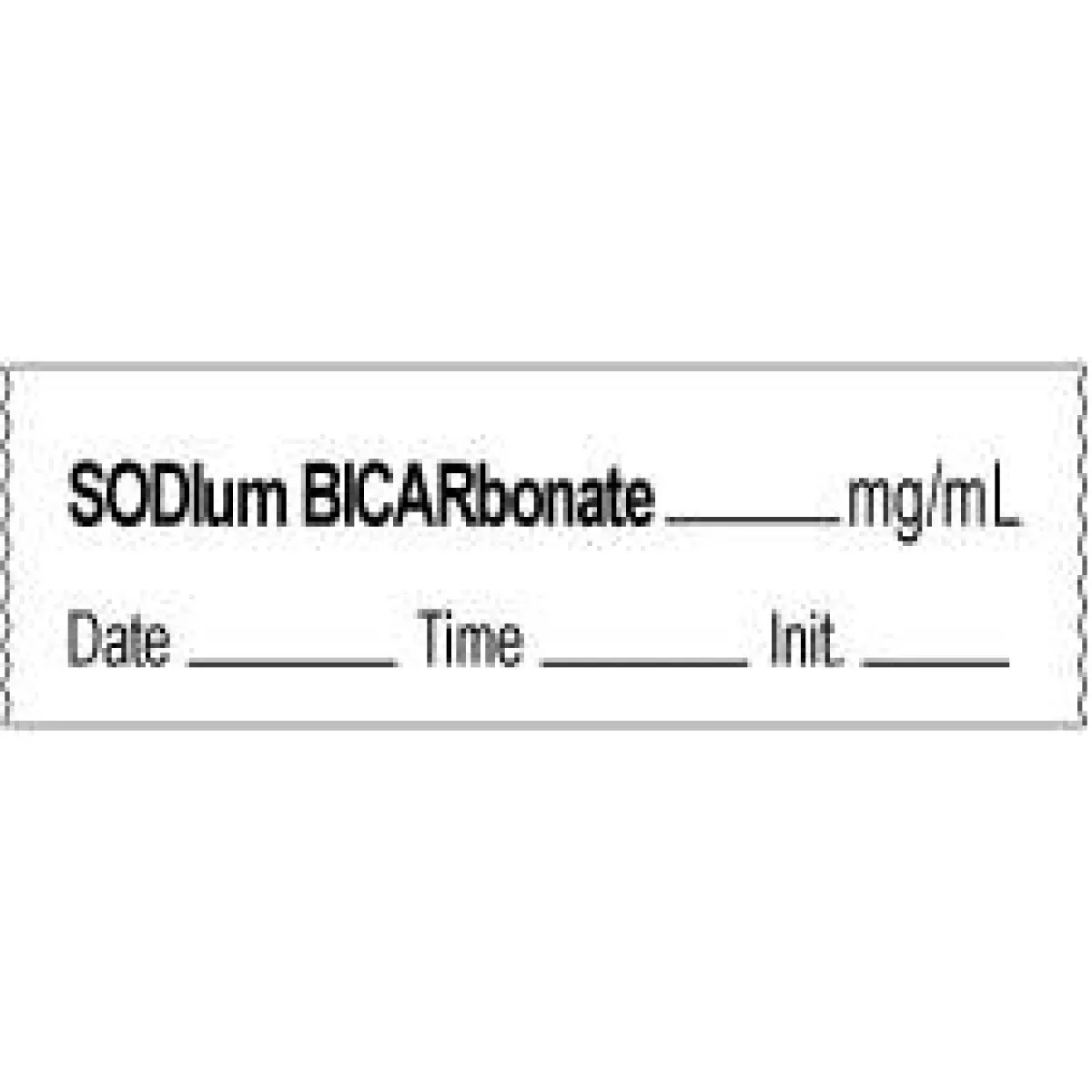 Anesthesia Tape With Date, Time & Initial | Tall-Man Lettering (Removable) Sodium Bicarbonate 1/2" X 500" - 333 Imprints - White - 500 Inches Per Roll