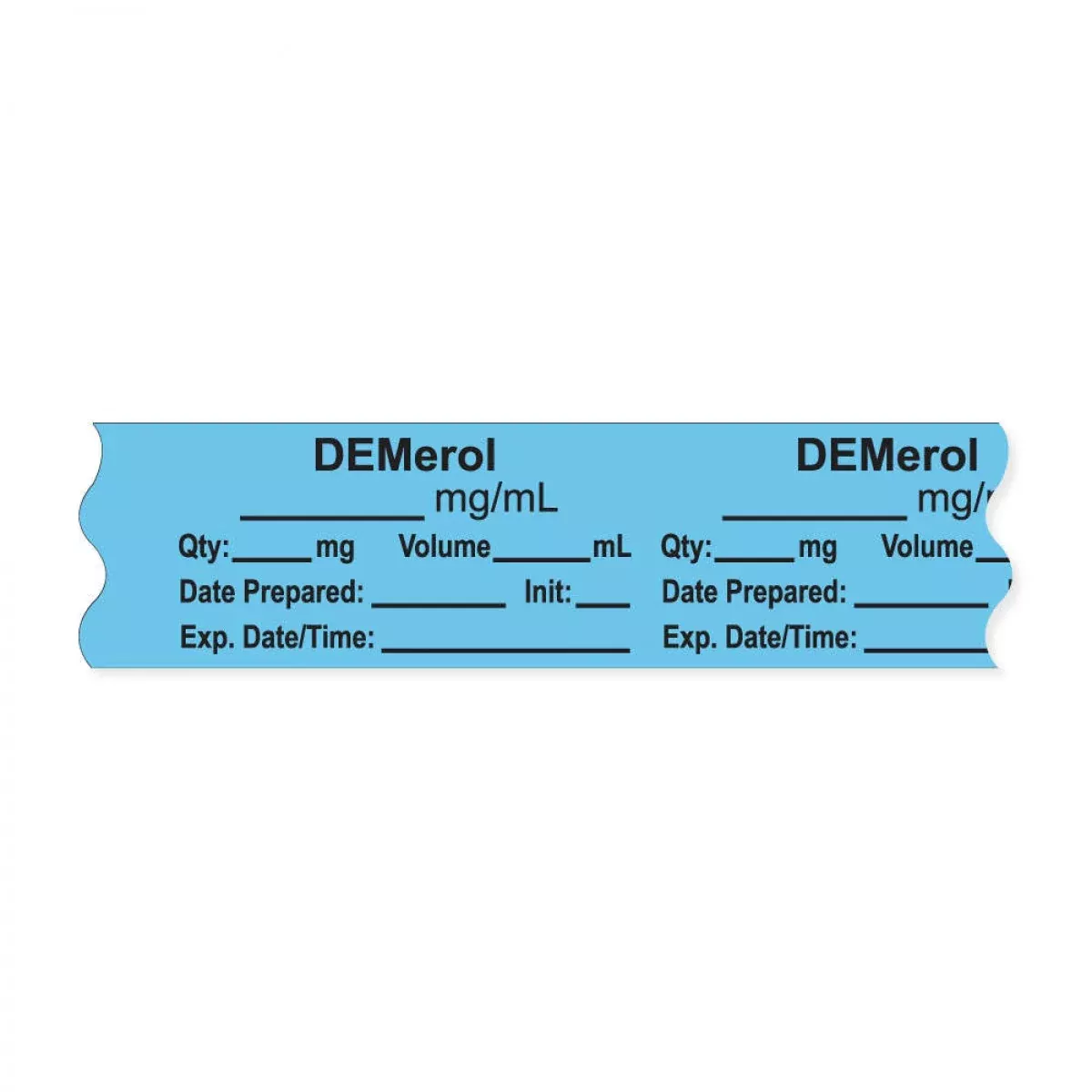 Anesthesia Tape, With Expiration Date, Time & Initial (Removable), "Demerol Mg/Ml" 3/4" X 500" Blue - 333 Imprints - 500 Inches Per Roll