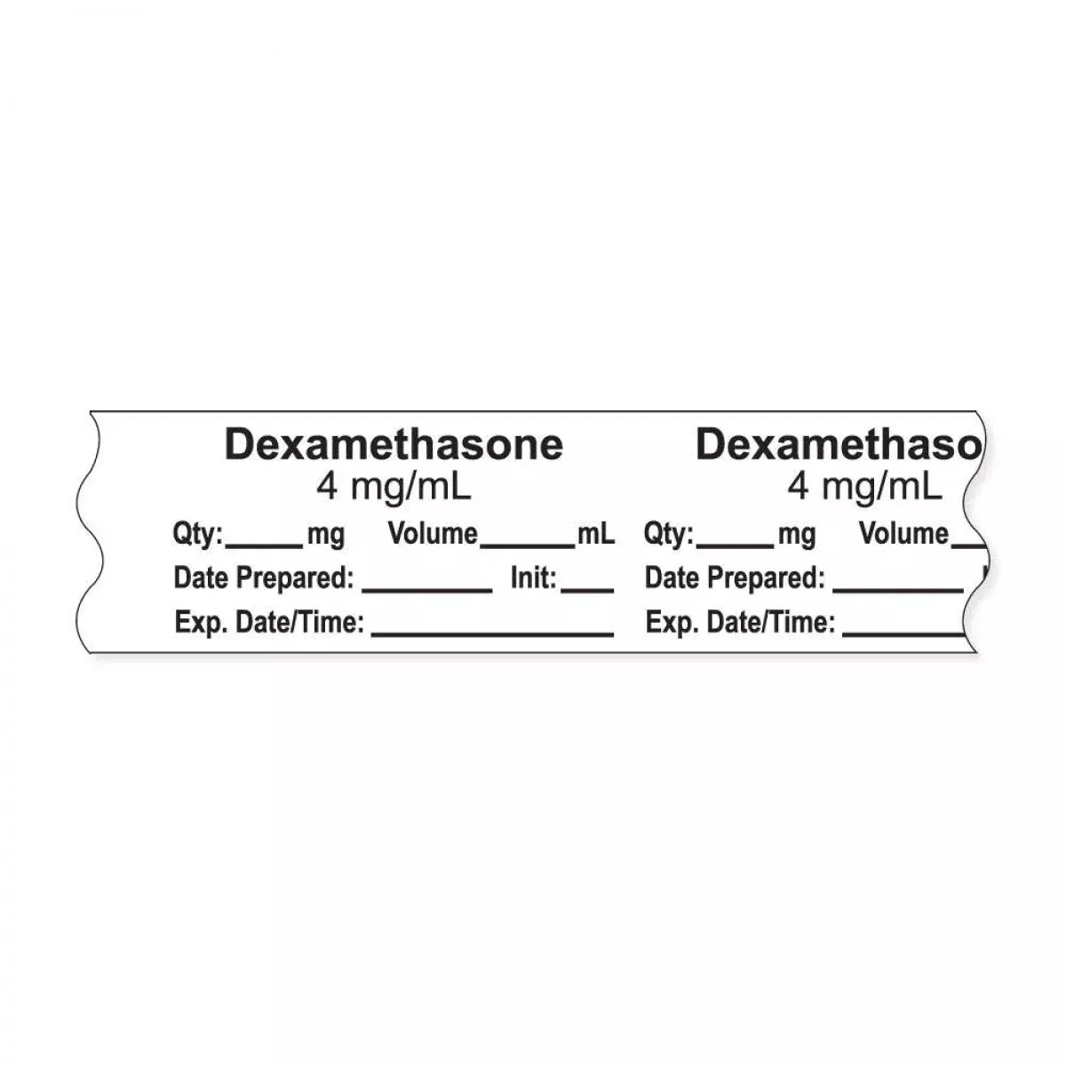 Anesthesia Tape, With Expiration Date, Time & Initial (Removable), "Dexamethasone 4 Mg/Ml" 3/4" X 500"White - 333 Imprints - 500 Inches Per Roll