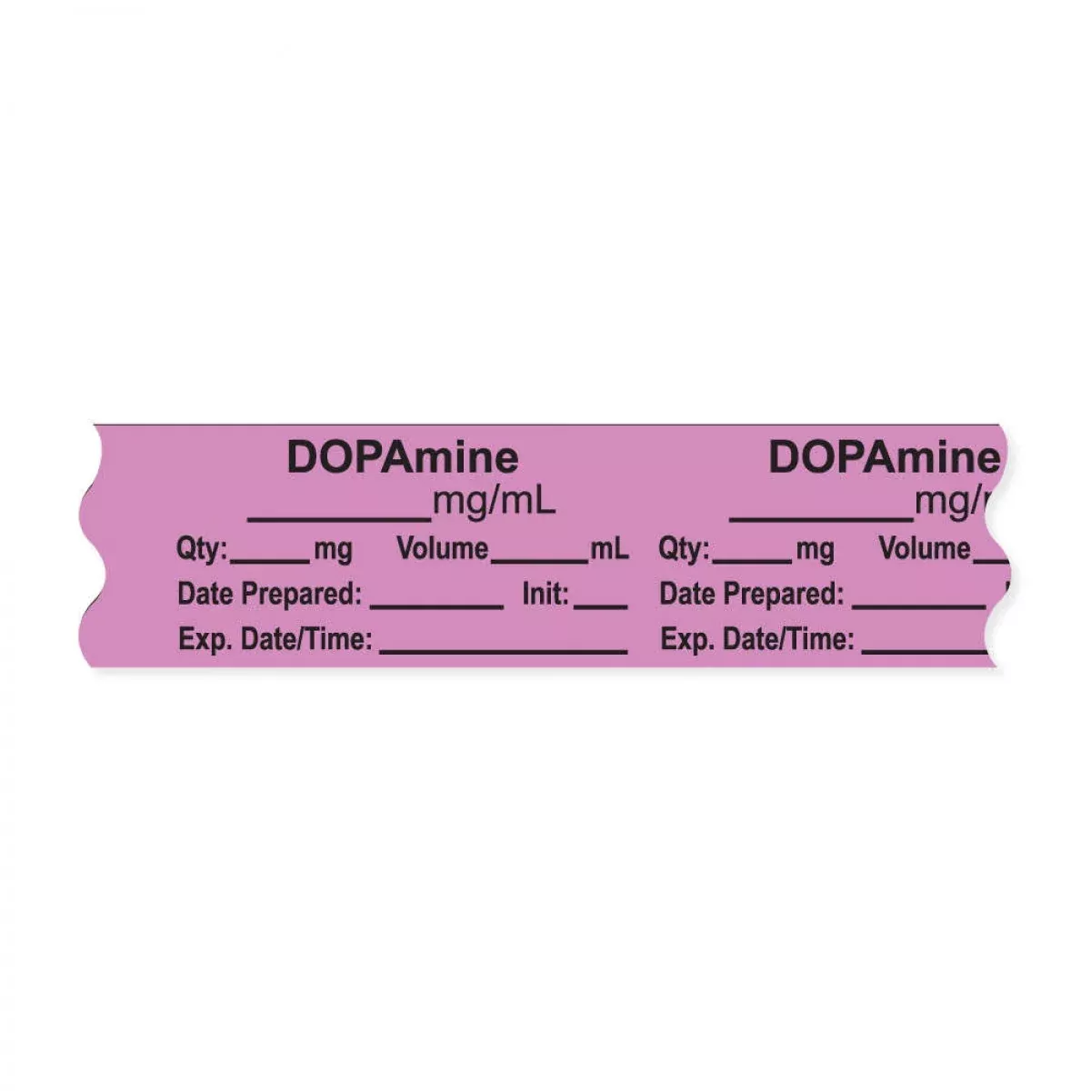 Anesthesia Tape, With Expiration Date, Time & Initial (Removable), "Dopamine Mg/Ml" 3/4" X 500", Violet - 333 Imprints - 500 Inches Per Roll