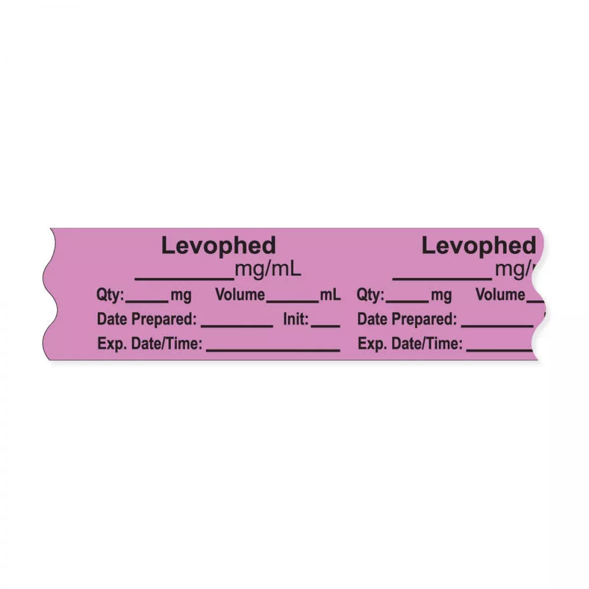Anesthesia Tape, With Expiration Date, Time & Initial (Removable), "Levophed Mg/Ml" 3/4" X 500", Violet - 333 Imprints - 500 Inches Per Roll