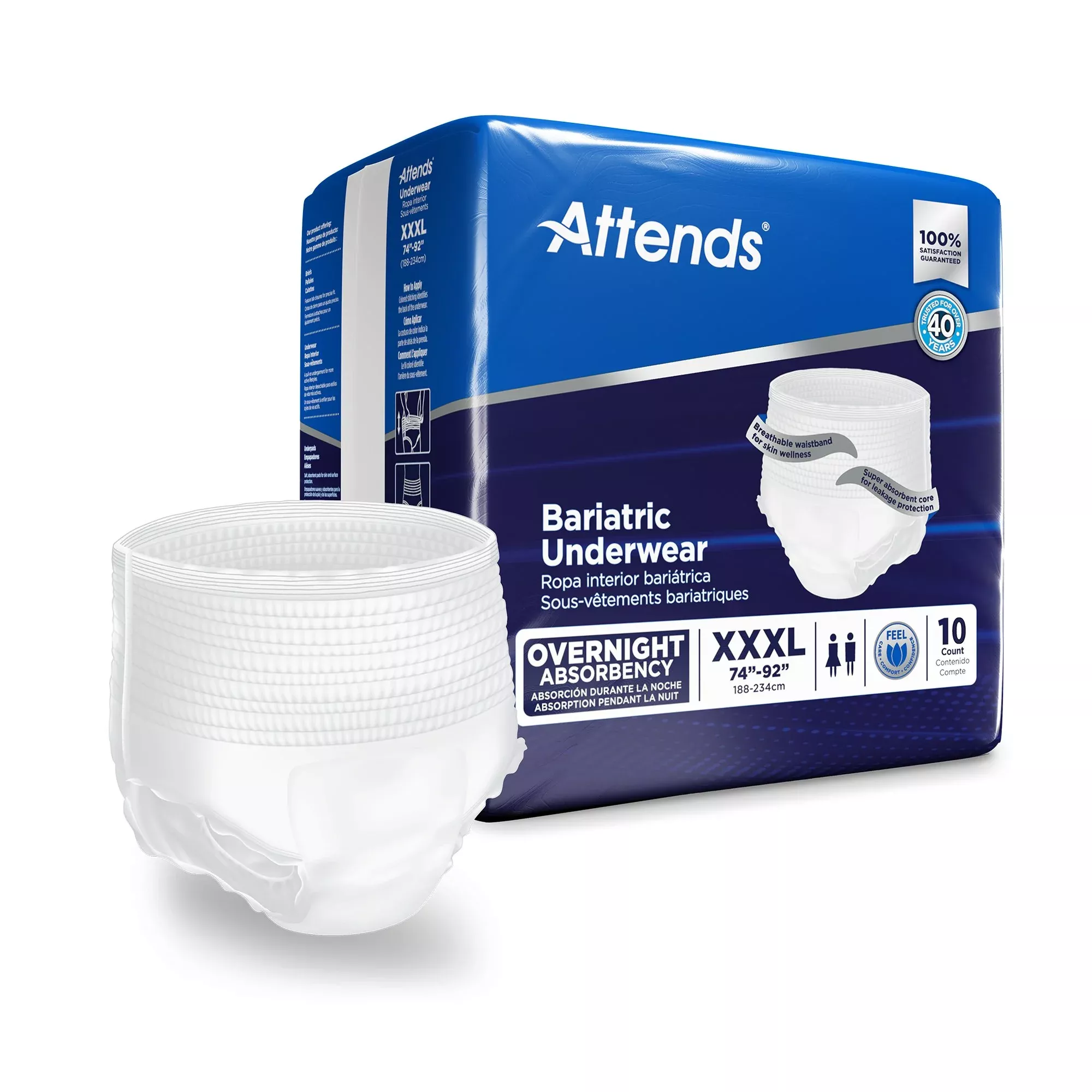 Attends Bariatric Ultimate Absorbent Underwear, 3X-Large