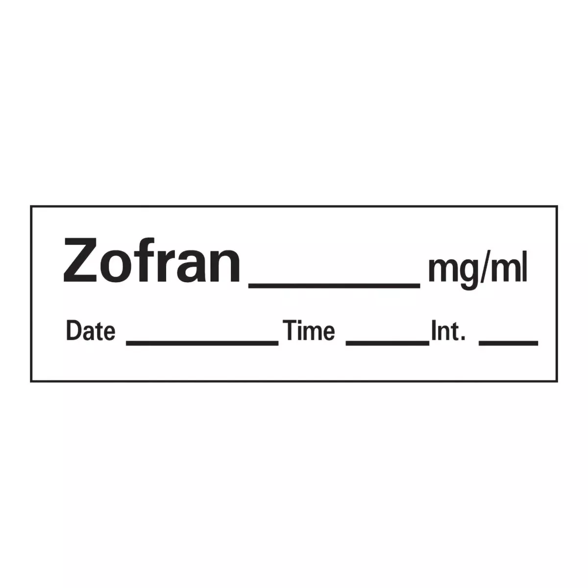 Barkley Zofran_mg/Ml Date_Time_Int_ Anesthesia Label Tape