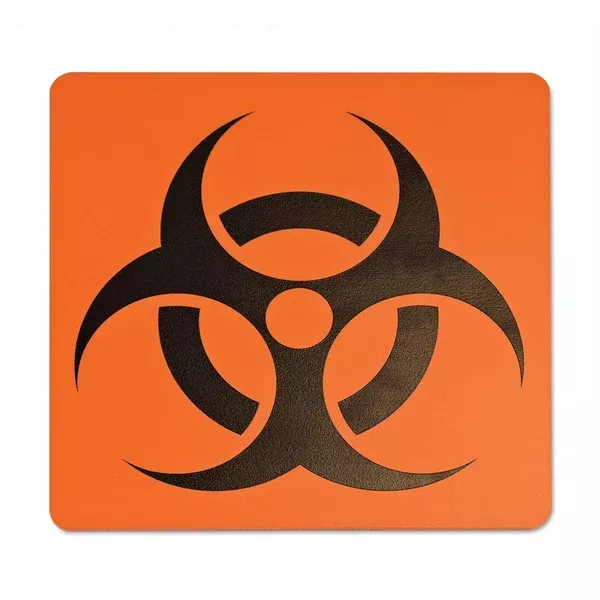 Black on Orange Biohazard Symbol Plaque Biohazard Symbol ,1 Each