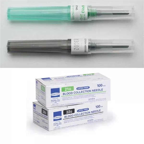 Blood Collection Needles 21g x 1" • Green ,100 per Paxk