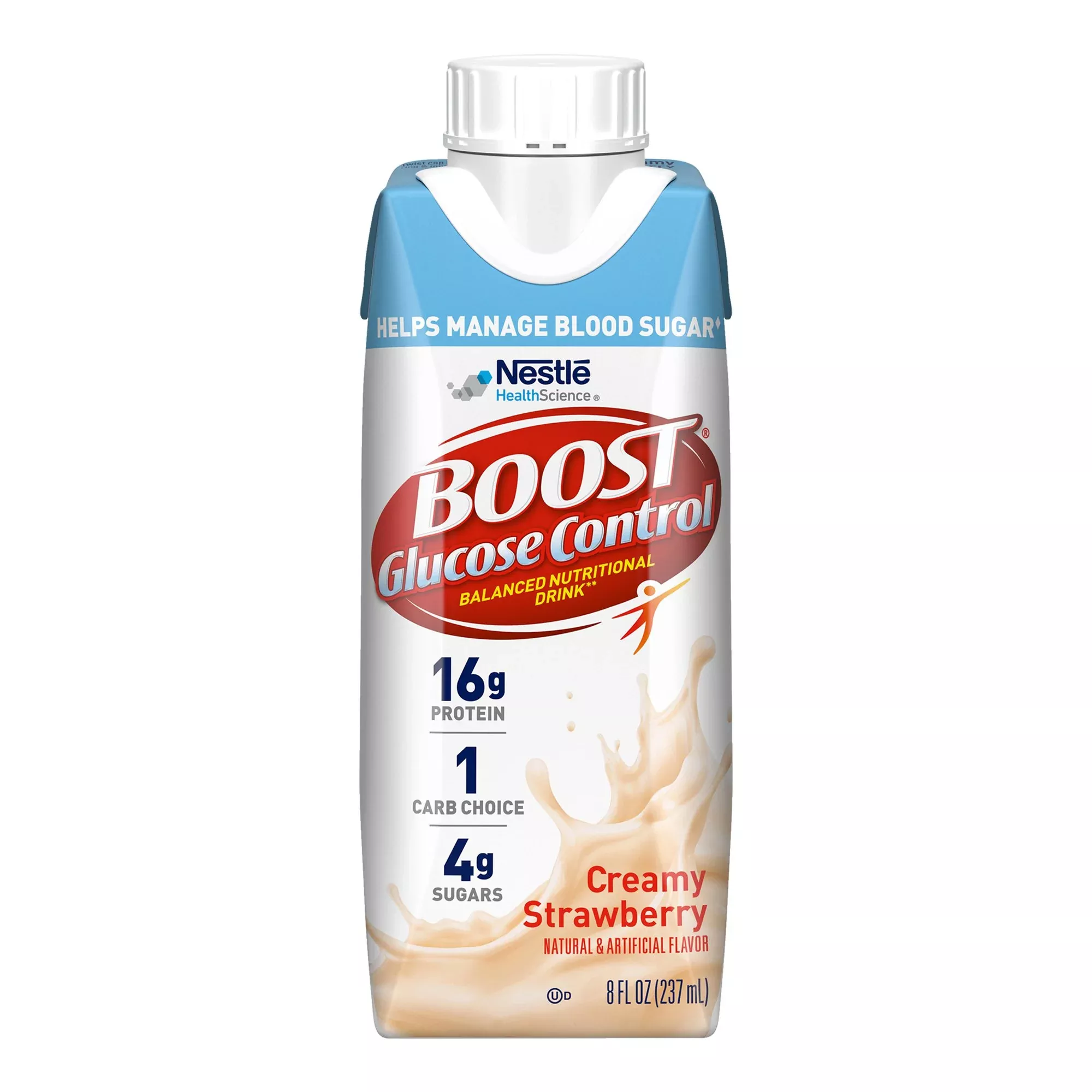 Boost Glucose Control Strawberry Balanced Nutritional Drink, 8-ounce carton