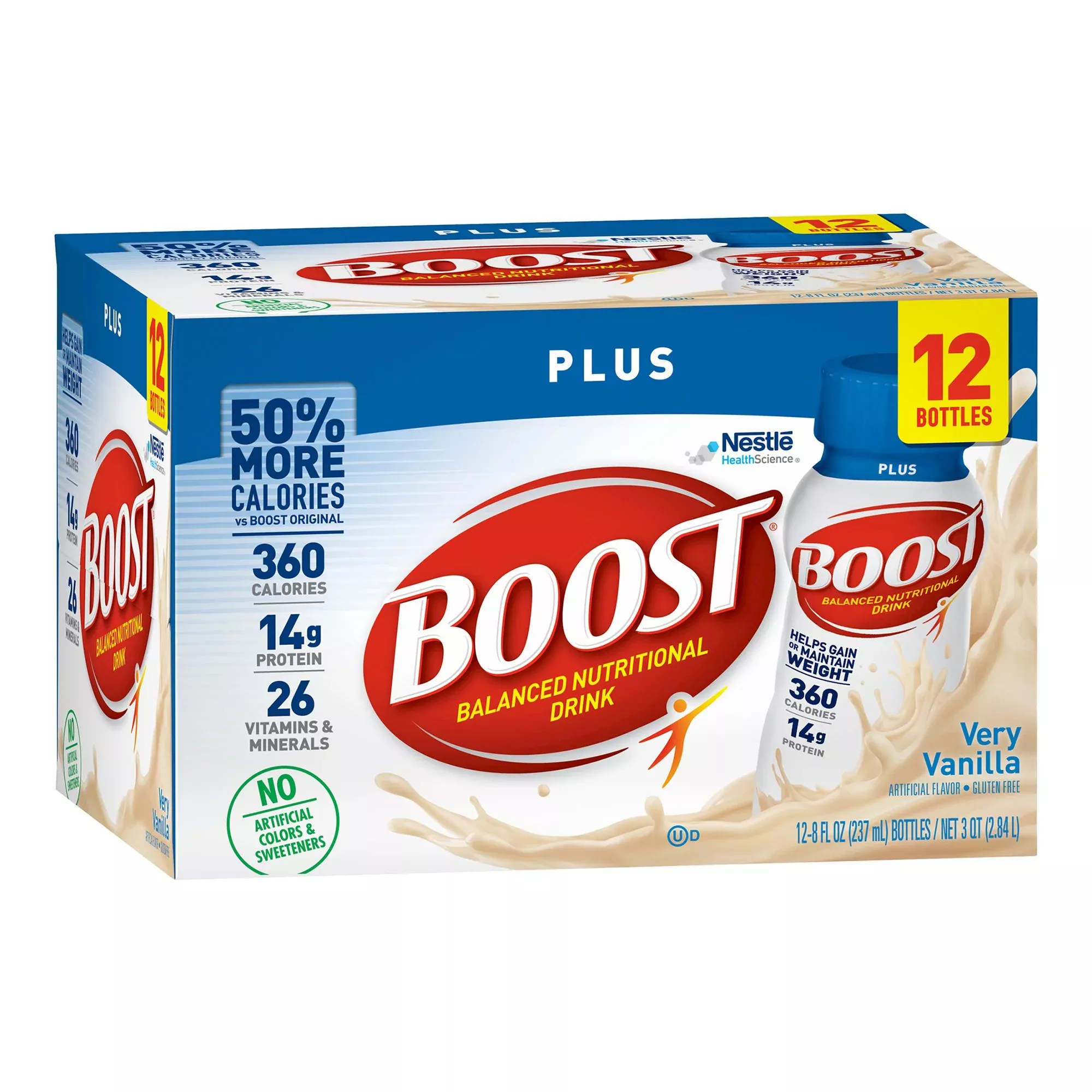 Boost Plus Vanilla Balanced Nutritional Drink, 8 oz. Bottle