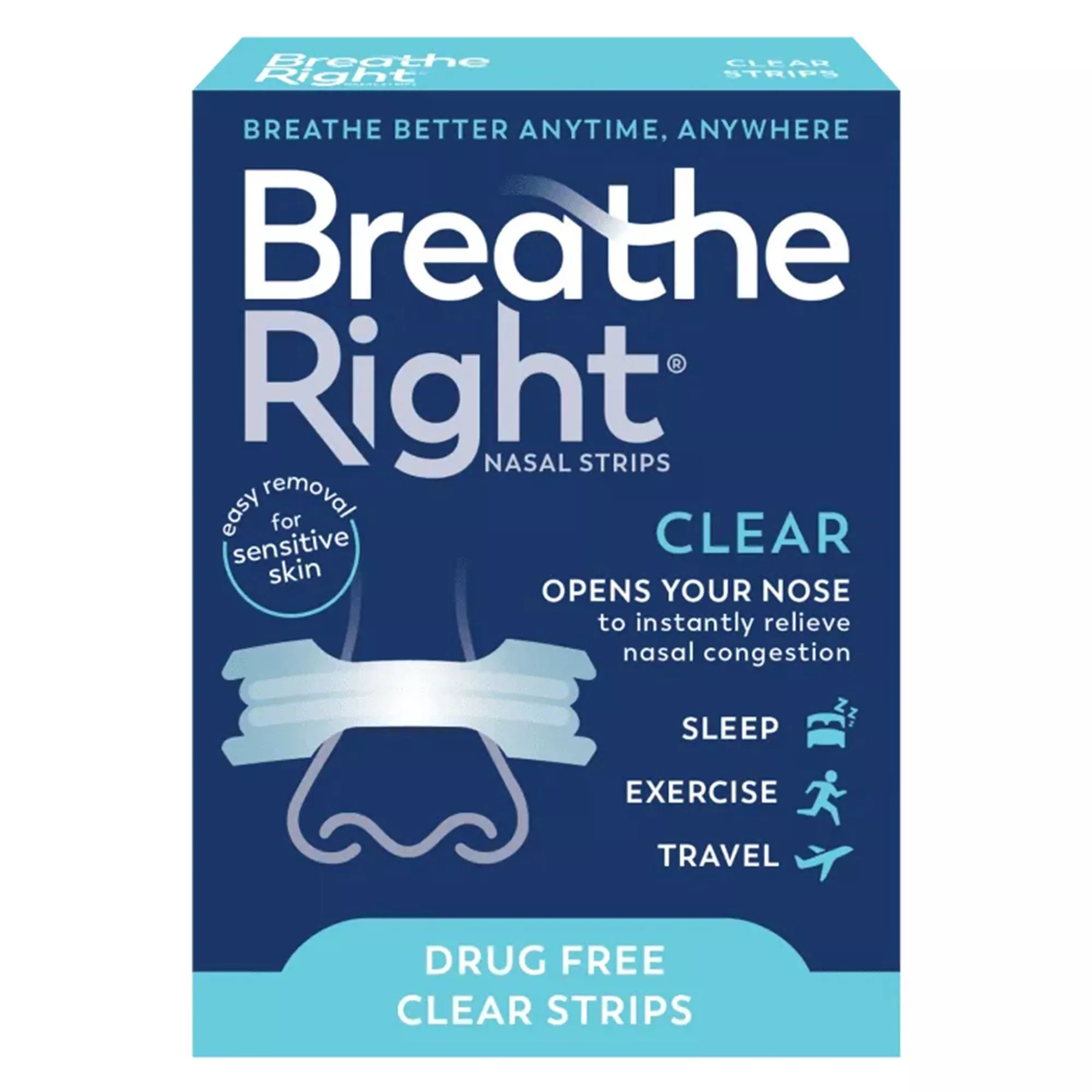 Breathe Right Original Clear Nasal Strips