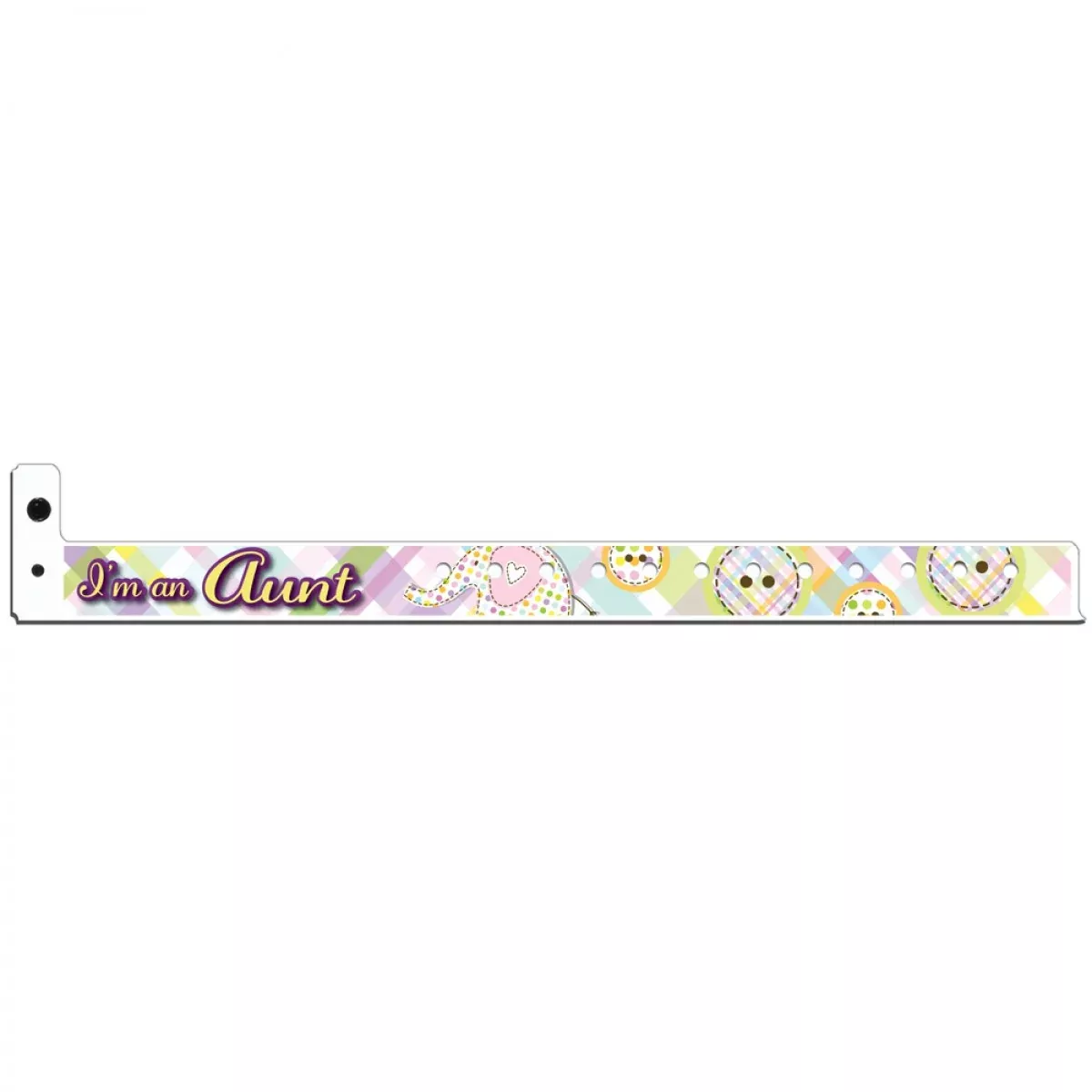 Bundle Of Joy Write-On Wristband Poly 3/4" X 10" Adult "I'M An Aunt" Multi Color - Buttons - 250 Per Box