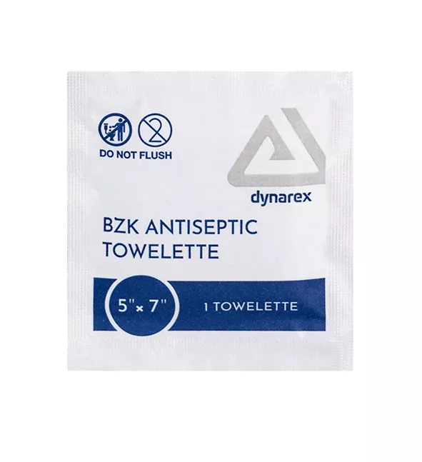 BZK Antiseptic Towelettes, 5" x 7", 50ea/bx, 20bxs/case (1000 Count)