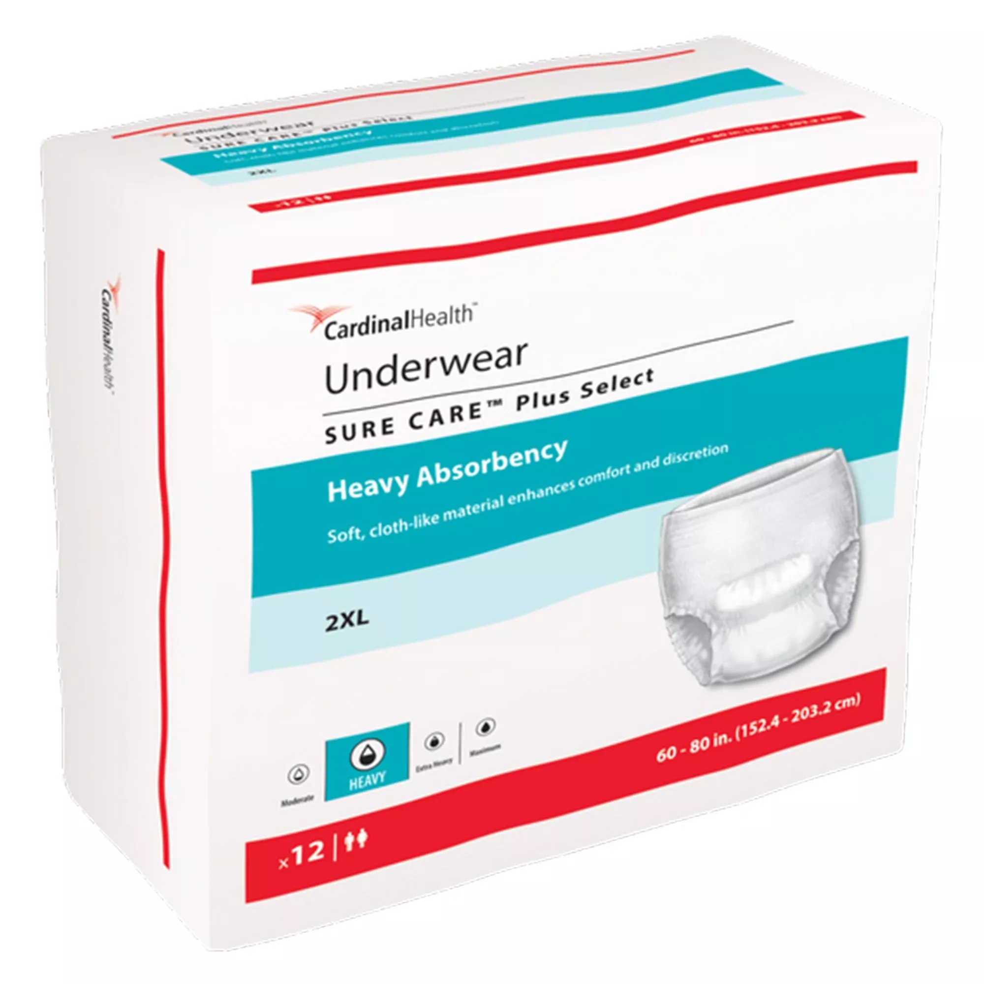 Cardinal 1560P Sure Care™ Plus Heavy Absorbent Underwear, 2X-Large