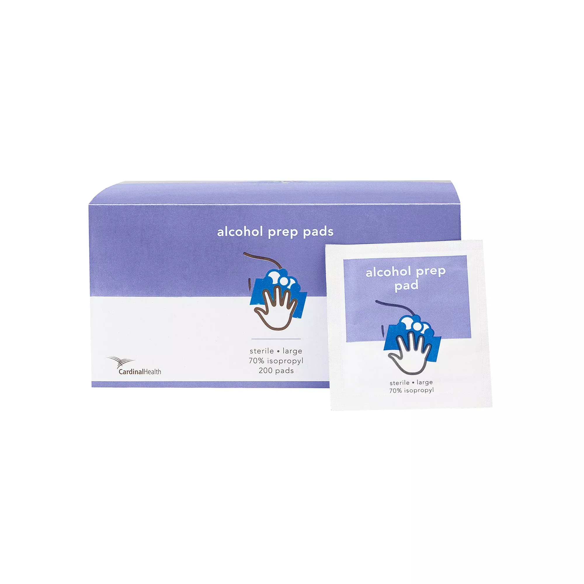 Cardinal Health™ Alcohol Prep Pads, 9 x 4.5 Centimeter, Individually Packaged