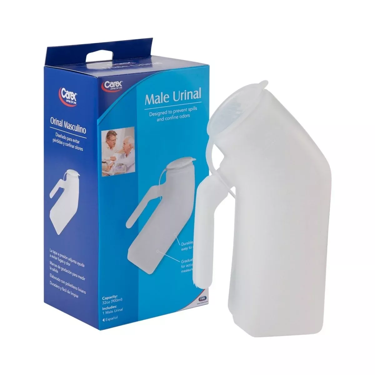 Carex Male Urinal With Cover