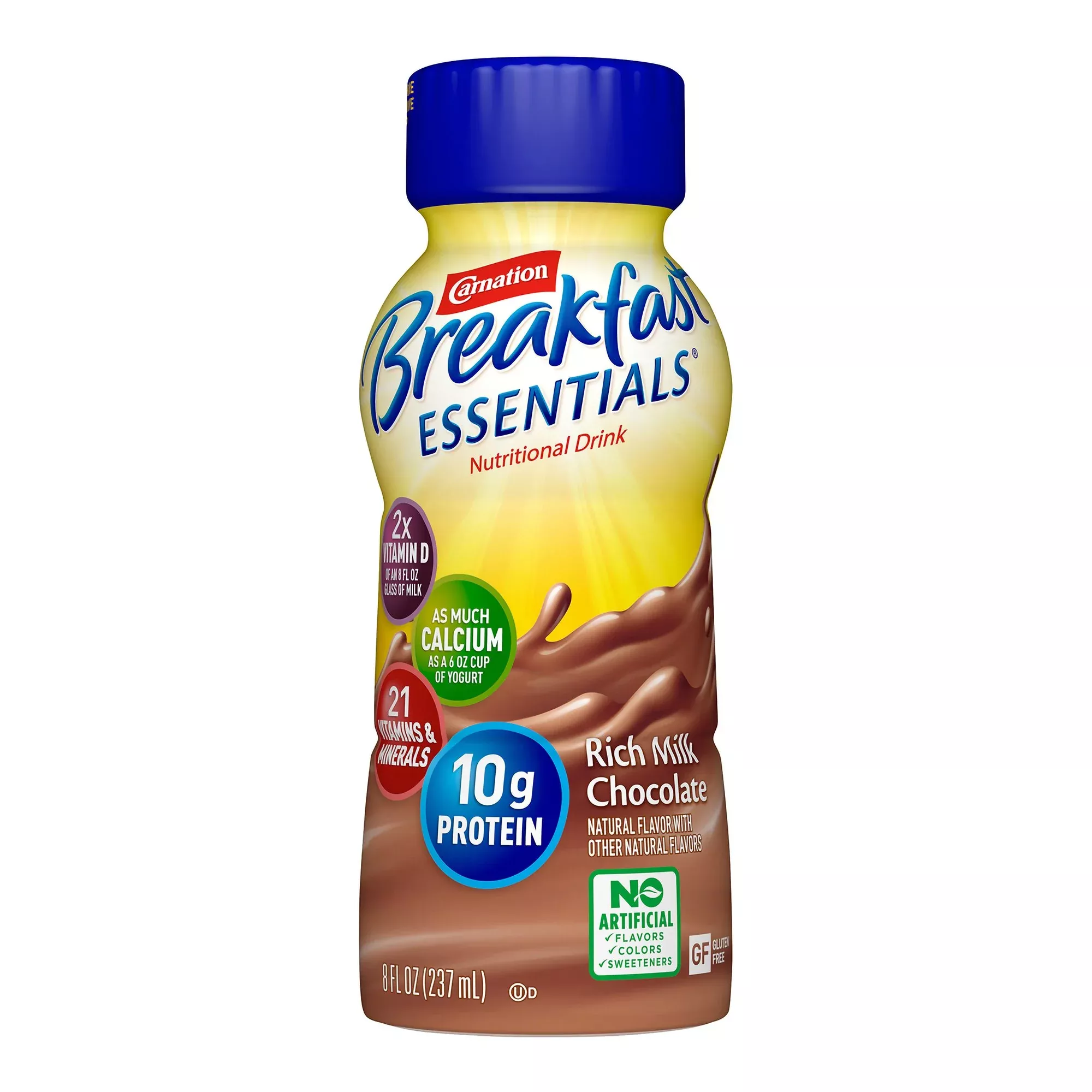 Carnation Breakfast Essentials Chocolate Nutritional Drink, 8-ounce bottle
