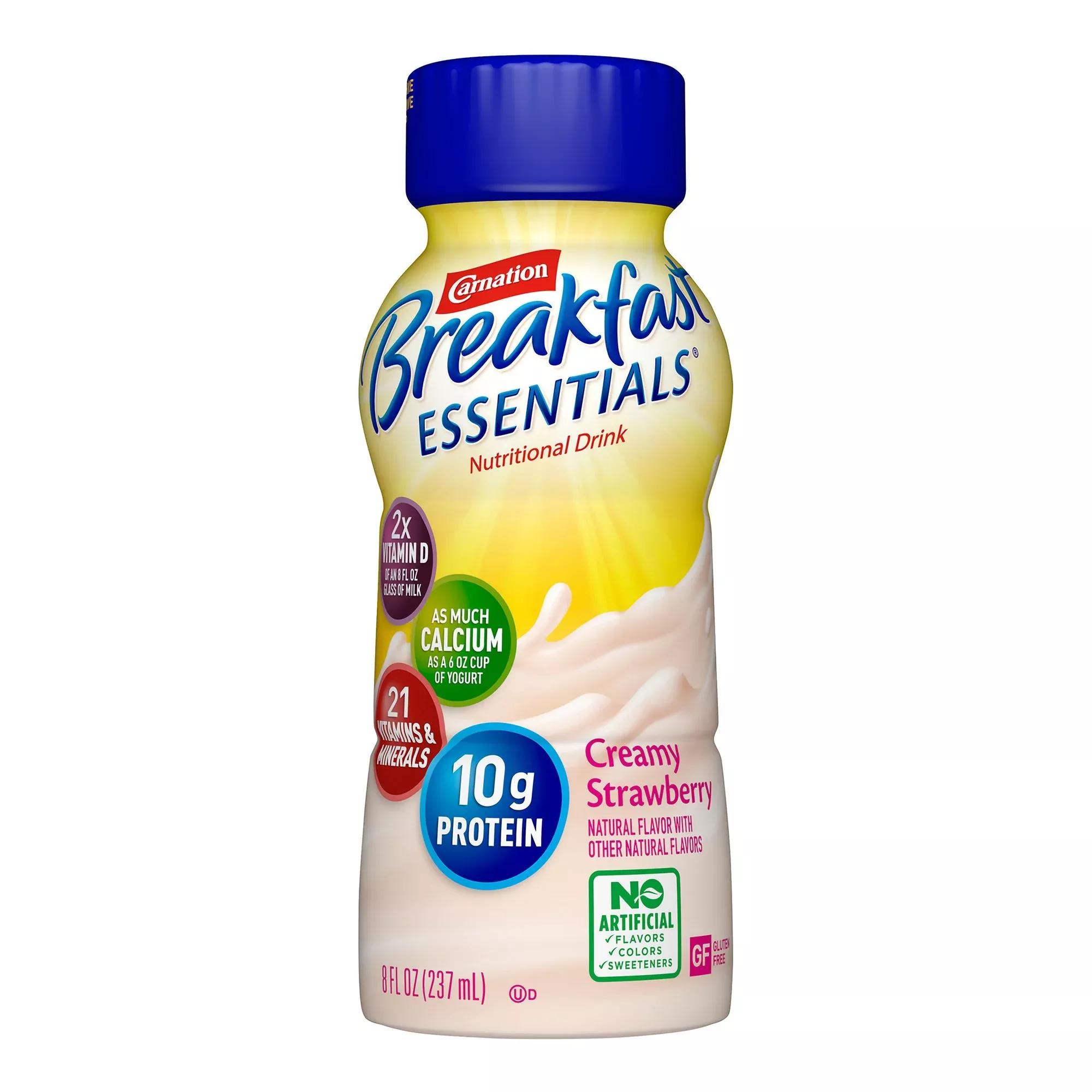 Carnation Breakfast Essentials Strawberry Nutritional Drink, 8-ounce bottle