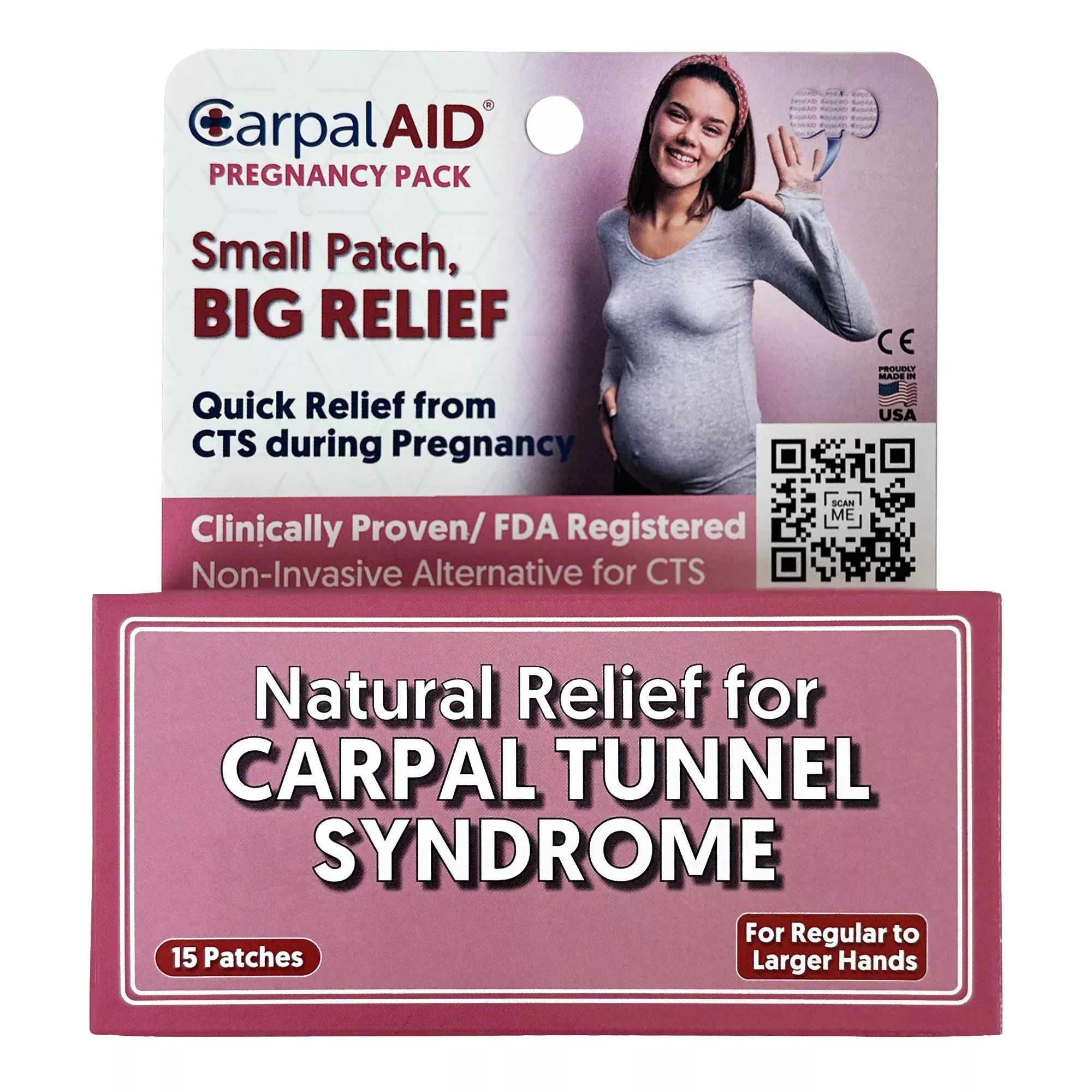 CarpalAid Patch Pregnancy Hand-Based Carpal Tunnel Support, Large