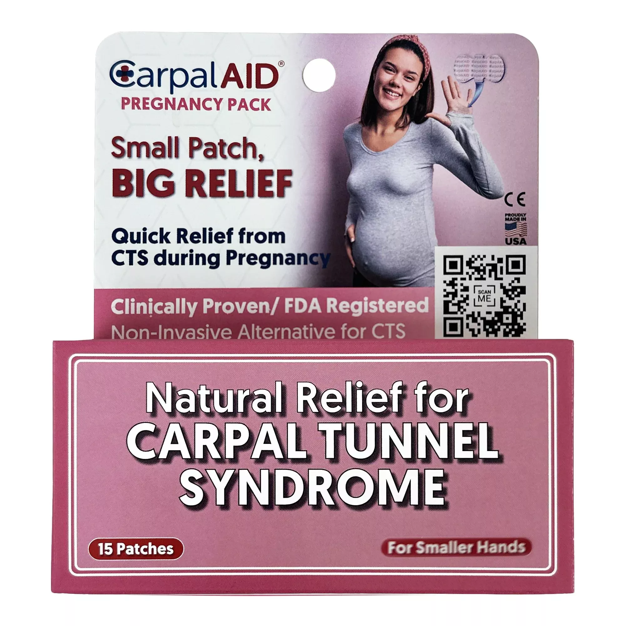 CarpalAid Patch Pregnancy Hand-Based Carpal Tunnel Support, Small