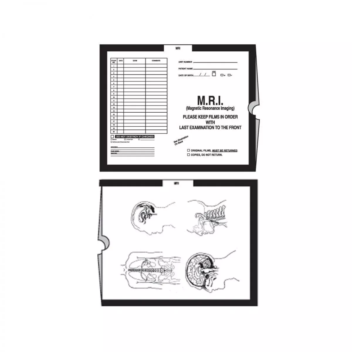 Category Insert Jacket Open End Mri Black 28# Kraft 14-1/4"X17-1/2" - 250 Per Case