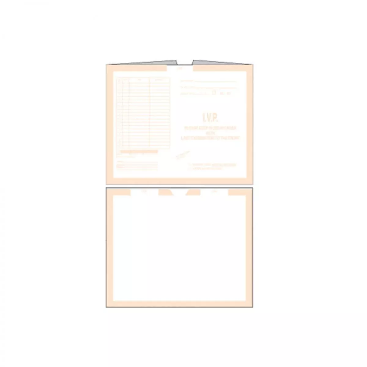 Category Insert Jacket Open Top I.V.P. (Intravenous Pyelogram) Peach 28# Kraft 14-1/4"X17-1/2" - 250 Per Case