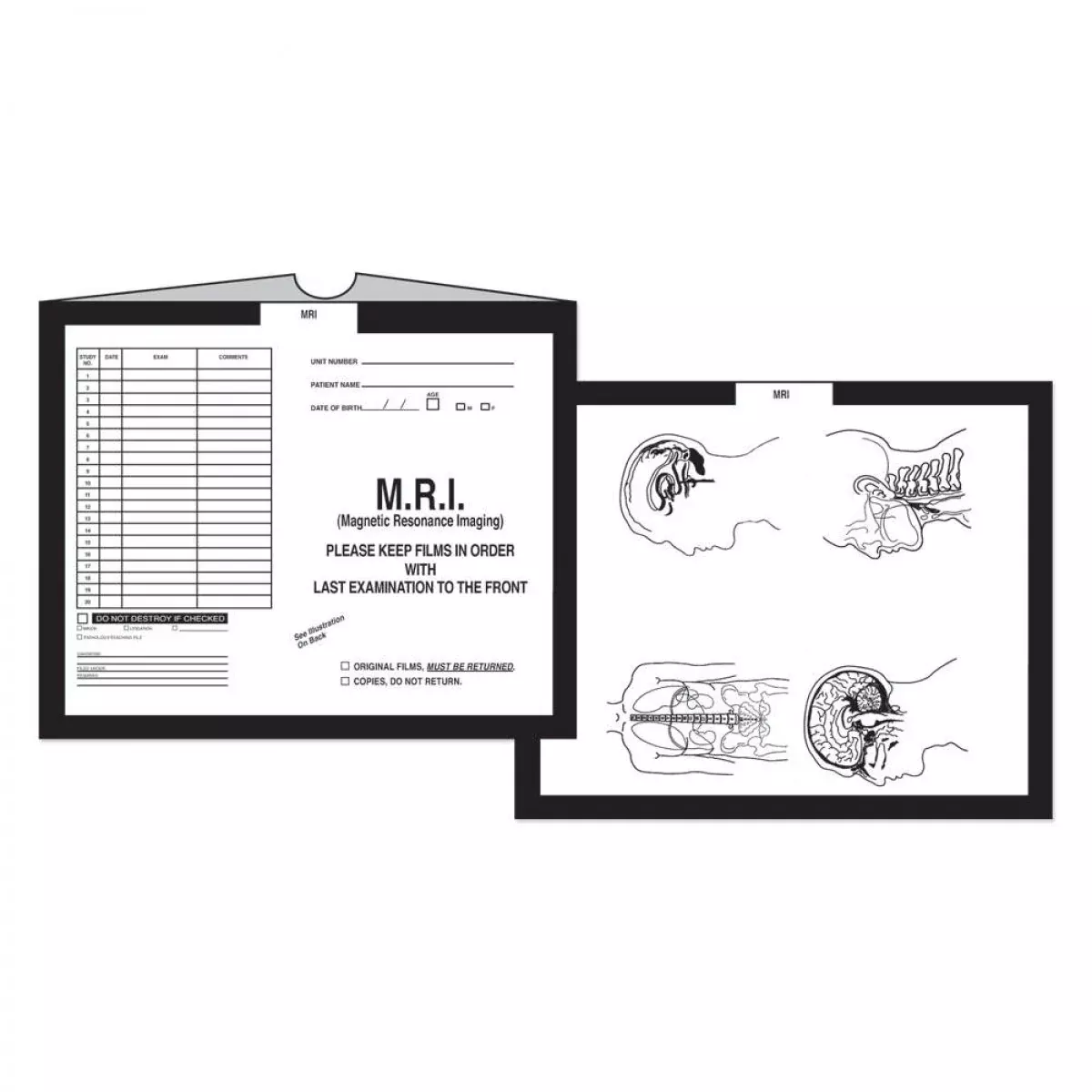 Category Insert Jacket Open Top Mri Black 28# Kraft 14-1/4"X17-1/2" - 250 Per Case