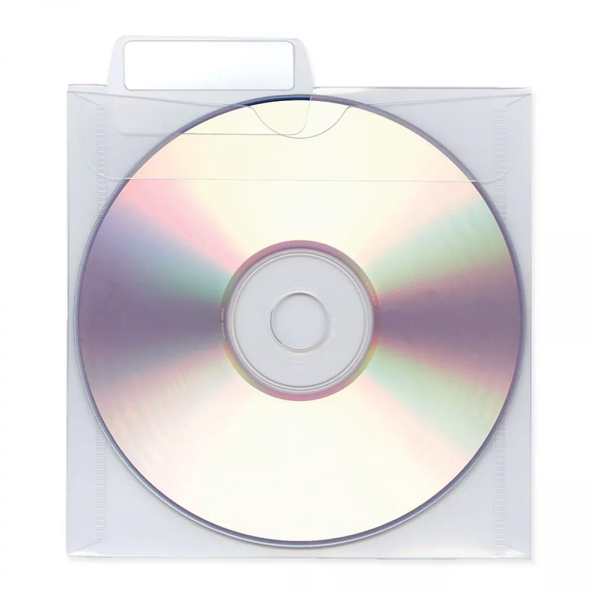 Cd/Dvd Accessory Poly Sleeve W/ Tab Pos#1&2 5"X5" Clear 25 Per Pack